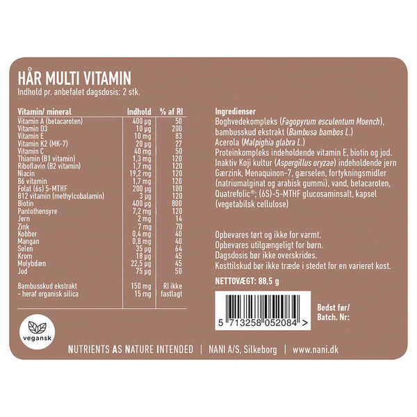 Hår Multivitamin – 120 kapsler